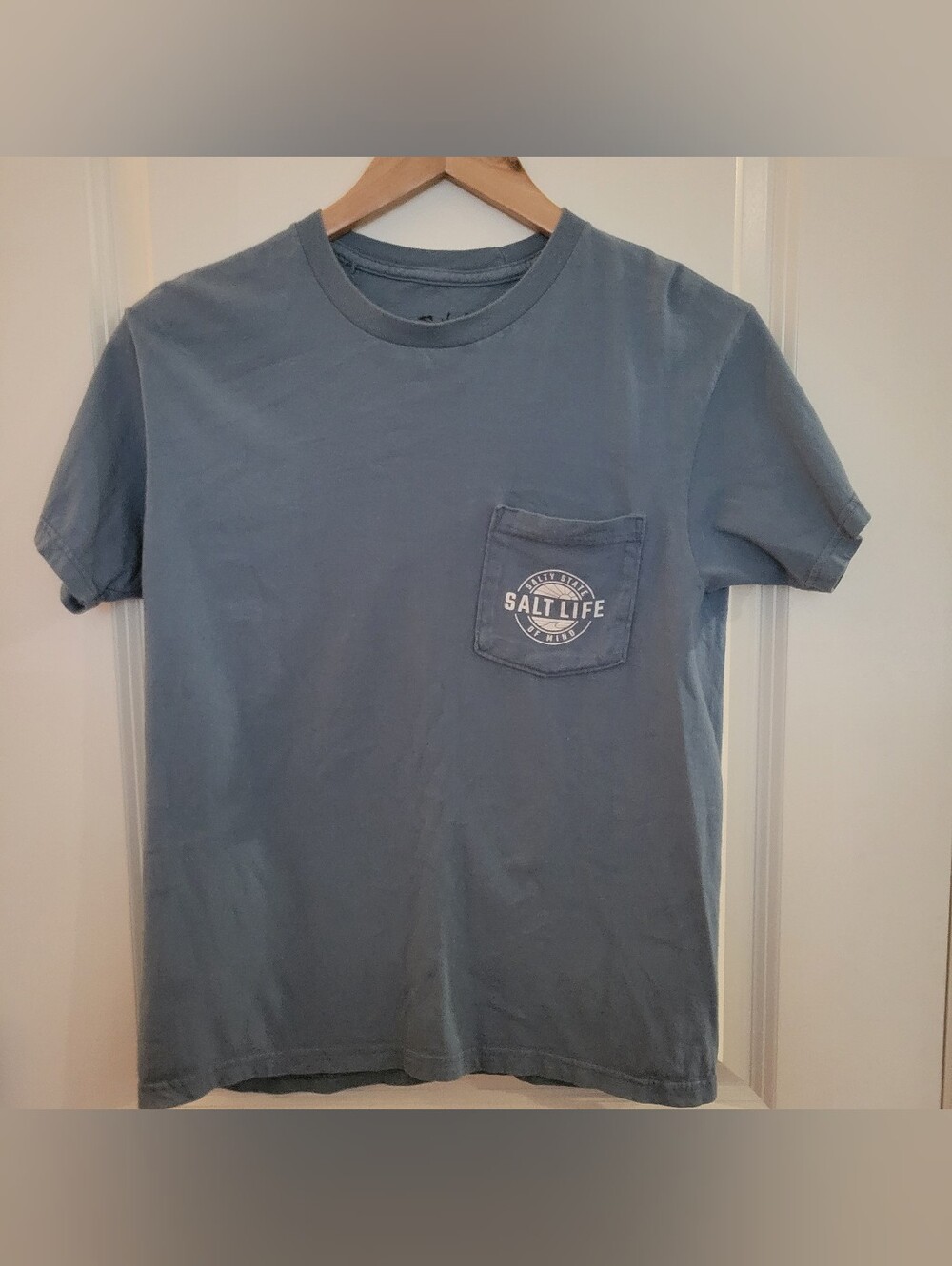 Salt Life Men's Short Sleeve Pocket Tee in Slate Blue